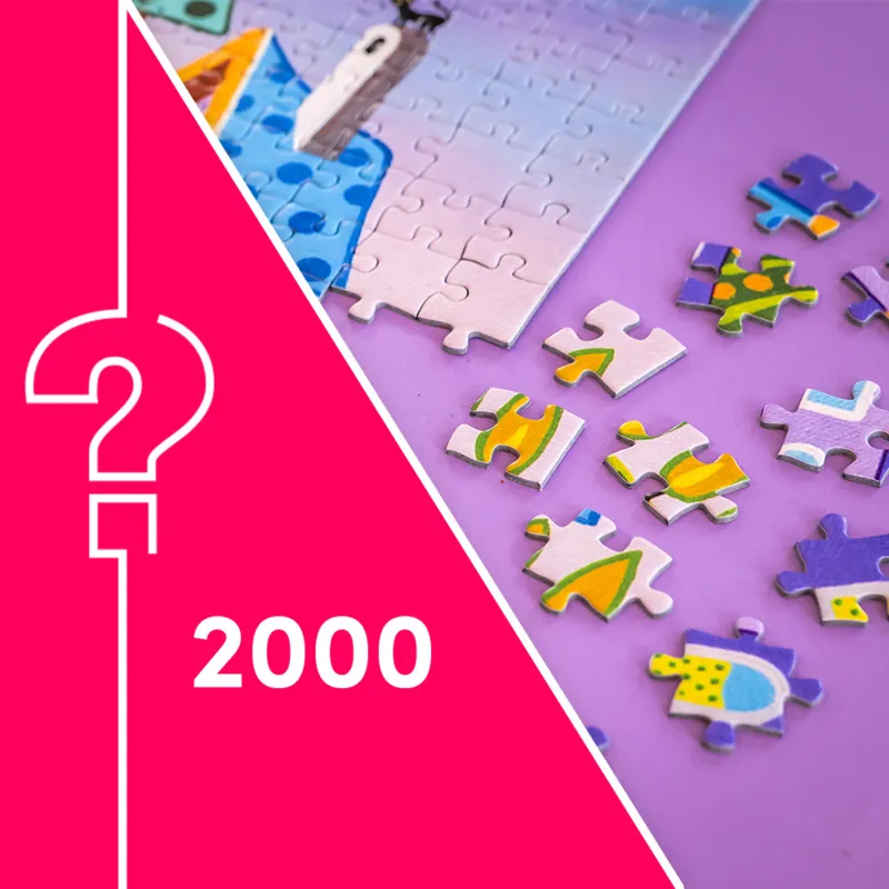 Mystery Puzzle ohne Karton & ohne Bild - Beutel mit 2000 Teilen