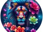 Rundes Puzzle - Rainbow Lion